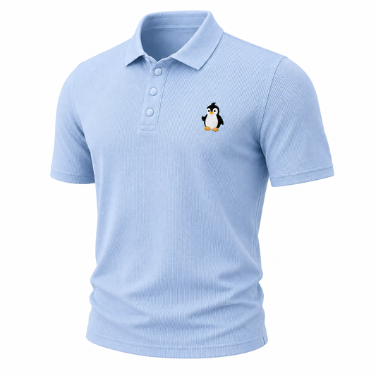 Textured 100% Cotton Pique Polo Shirt