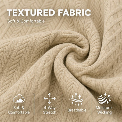 Textured Jacquard Stand Collar Sweatshirt