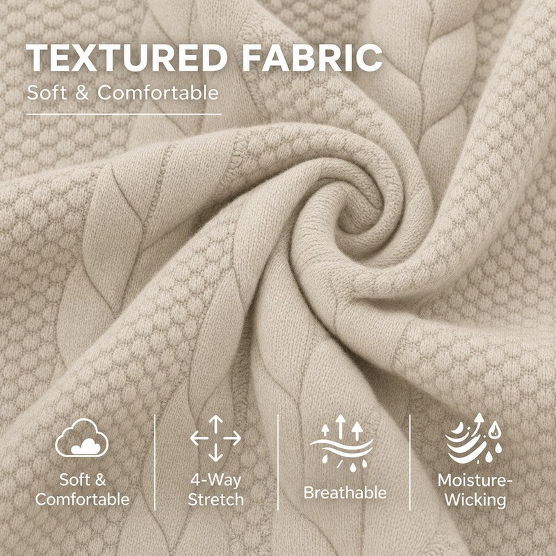 Soft Jacquard Quarter Zip Polo