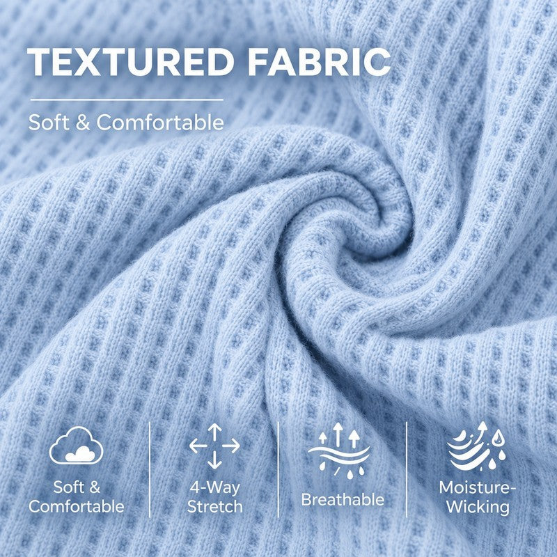 Textured Quarter Zip Waffle Polo