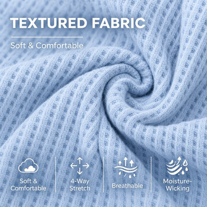 Textured Quarter Zip Waffle Polo