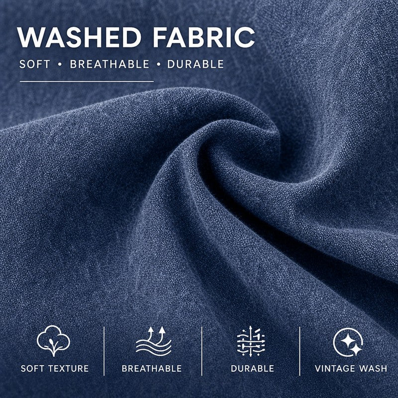 Soft Washed Long Sleeve Henley Shirt