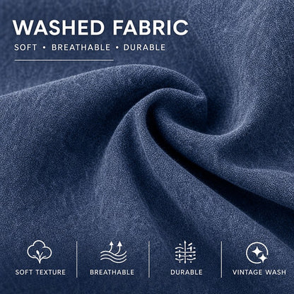 Soft Washed Long Sleeve Henley Shirt