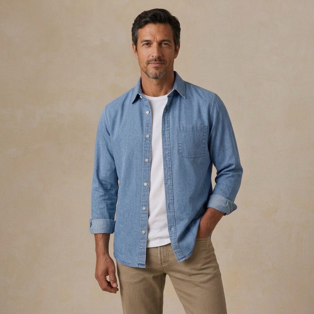 Vintage Long Sleeve Button Up Cotton Shirt