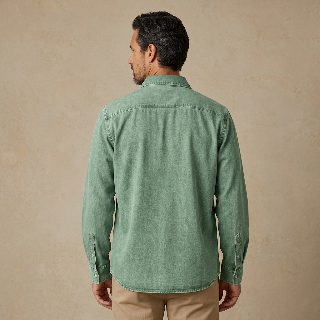 Vintage Washed Cotton Pocketed Demin Shirt