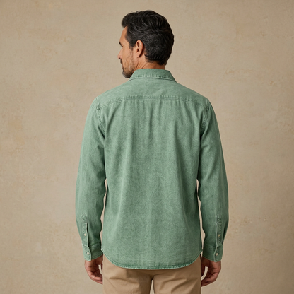 Vintage Washed Cotton Pocketed Demin Shirt