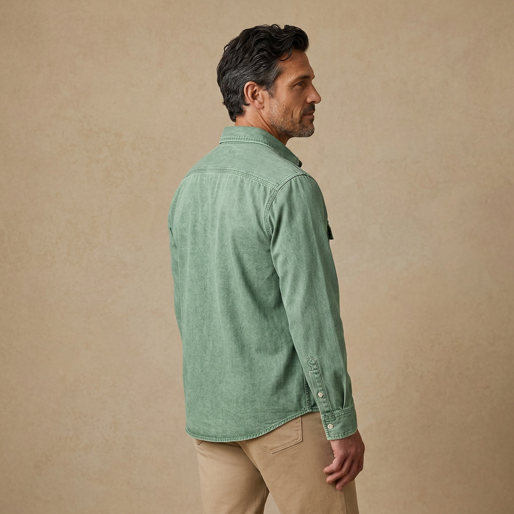 Vintage Washed Cotton Pocketed Demin Shirt