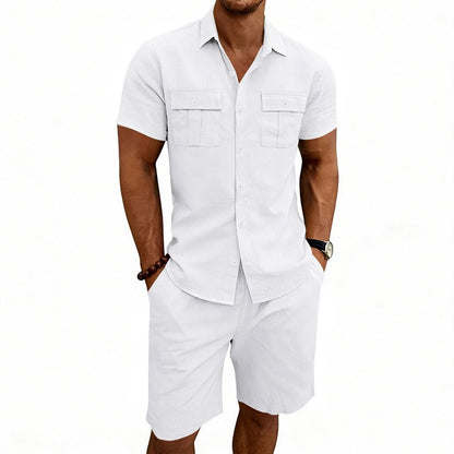 Men's Linen Shirt & Shorts Set
