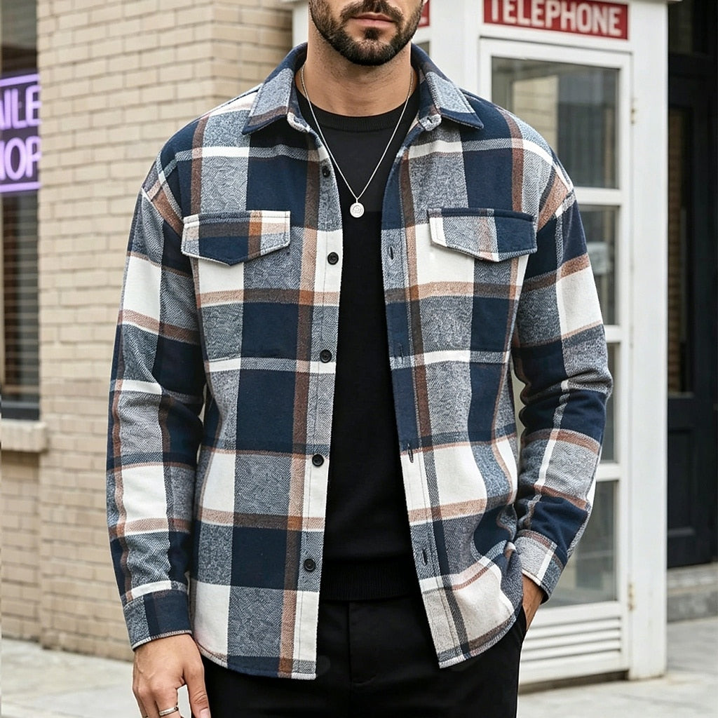 Classic Plaid Button Up Flannel Shirt