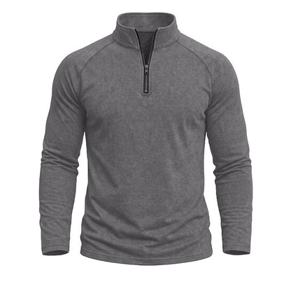 Relaxed Washed Cotton Henley Shirt