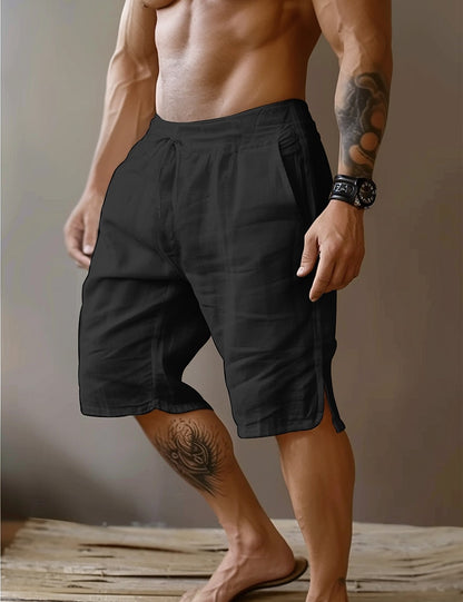 Drawstring Linen Shorts-Relaxed Fit for Beach & Vacation