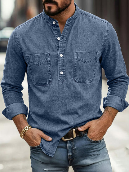 Vintage Washed Cotton Western Pocket Shirt