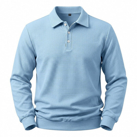 Casual Textured Waffle Polo Shirt