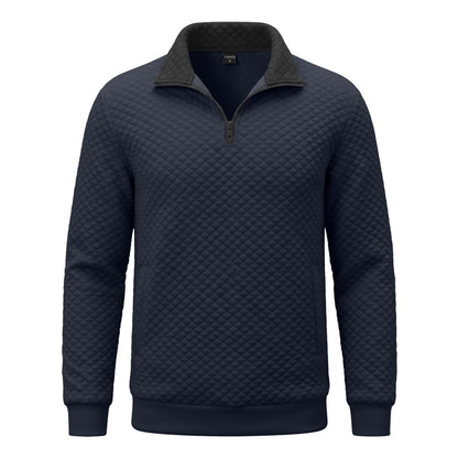 Colorblock Waffle Quarter-Zip Sweatshirt