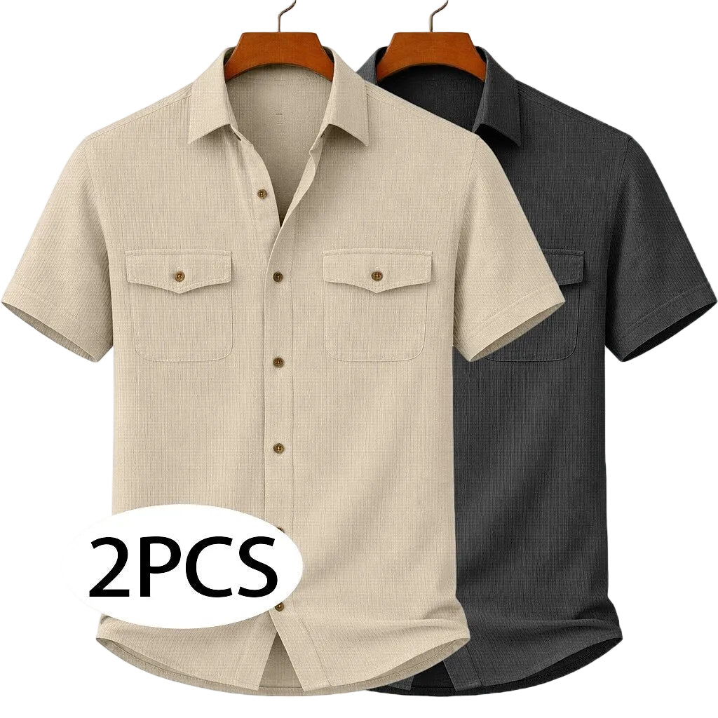 2 Pack Textured Corduroy Shirts