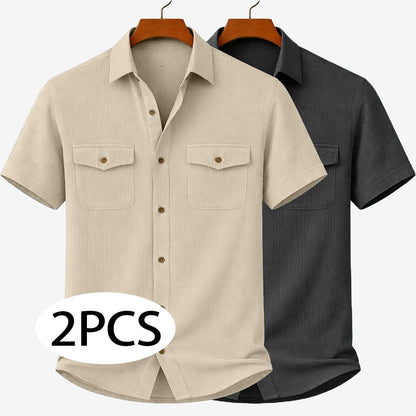2-Pack Men's Textured Corduroy Shirts