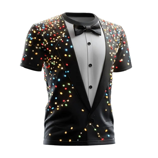 Men's Christmas Formal Black Tuxedo T-Shirt