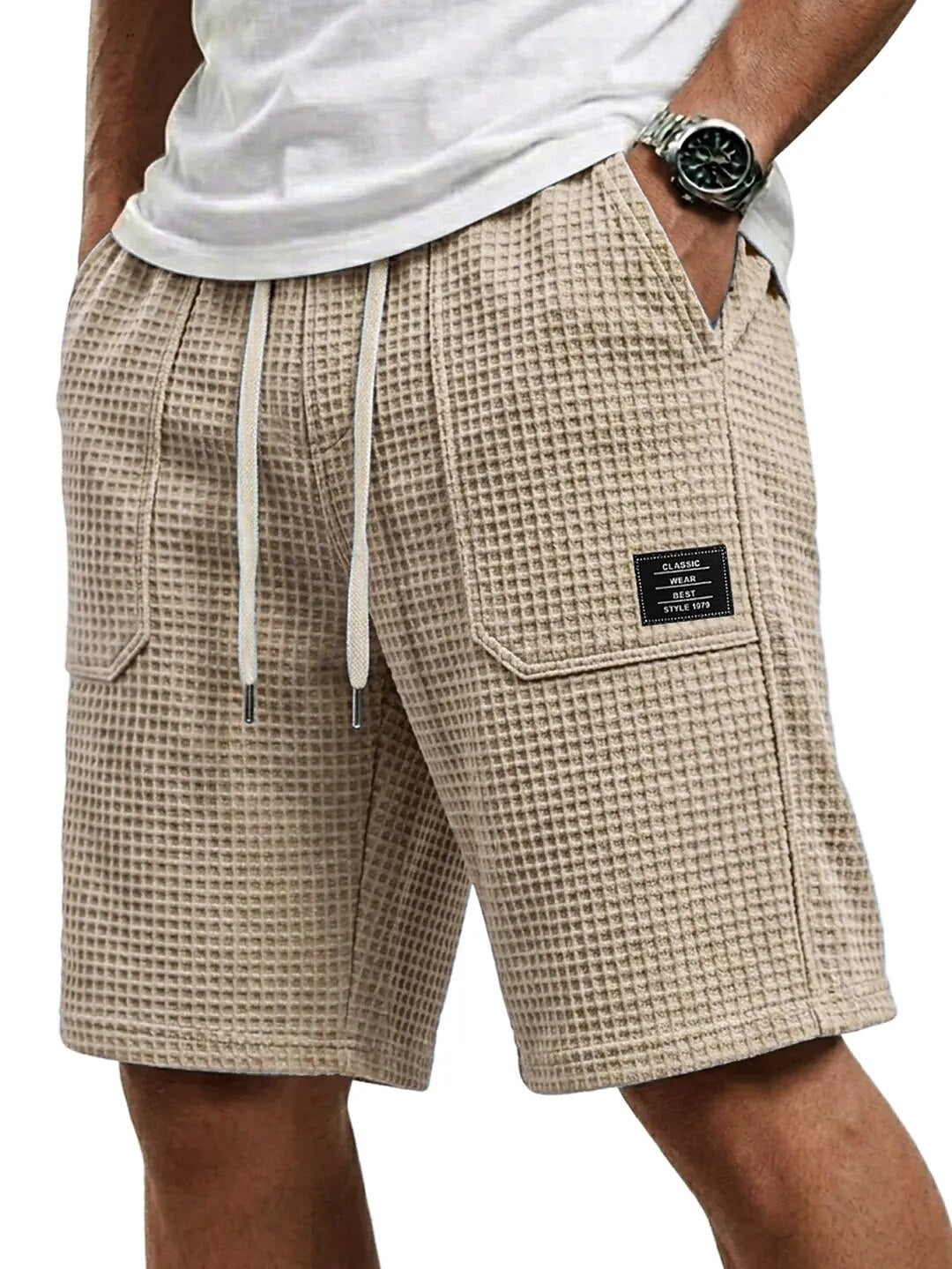 Men's Waffle Shorts With Pockets