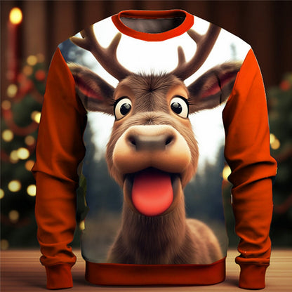 Men's Christmas Elk Moose Golf Sweatshirt