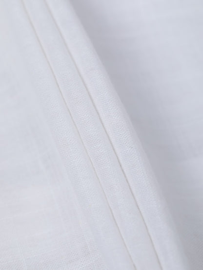 Soft Linen Shirt for Men - Band Collar Short Sleeve