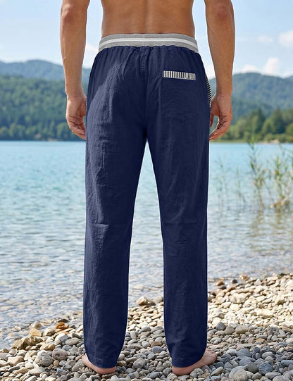 Lightweight Linen Pants With Elastic Waist