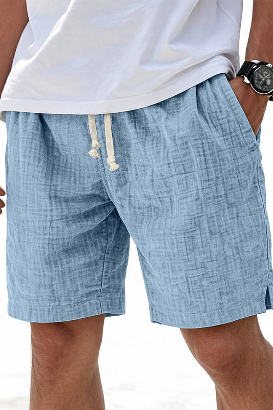 Men's Colorblock Linen Shorts-Comfortable Everyday Summer Shorts