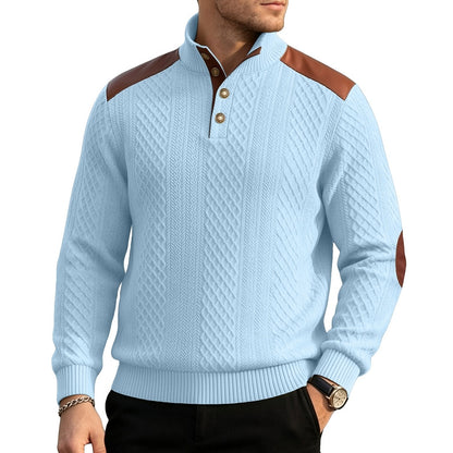 Patchwork Jacquard Textured Sweatshirt
