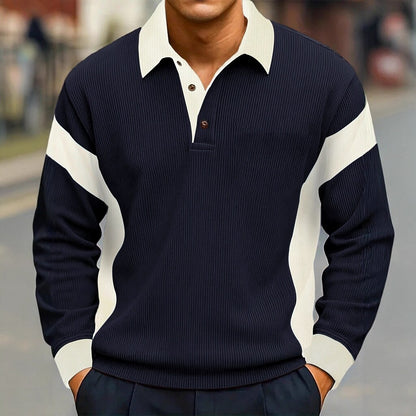 Colorblock Corduroy Polo Shirt