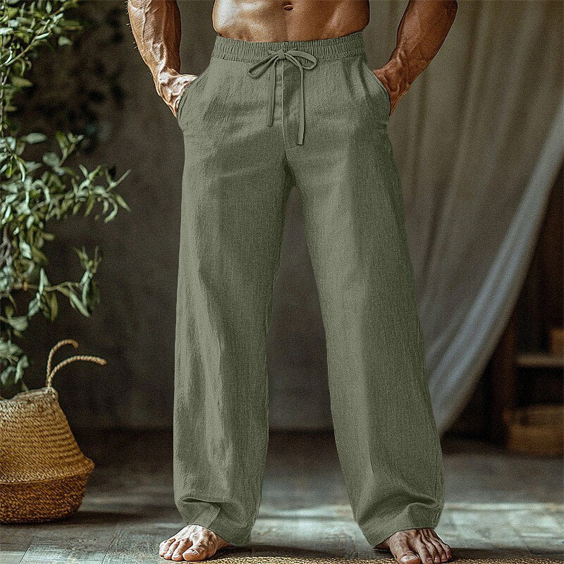Daily Wear Linen Pants - Men's Summer Straight Leg Pants