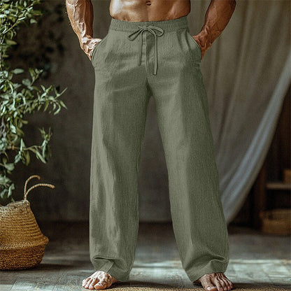 Daily Wear Linen Pants - Men's Summer Straight Leg Pants