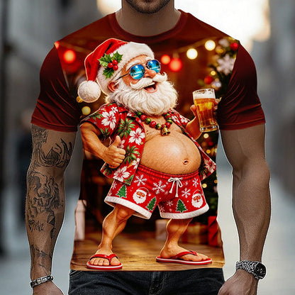 Men's Santa Christmas Street Graphic Tee