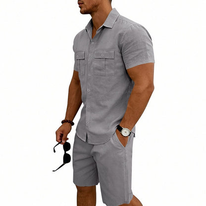 Men's Linen Shirt & Shorts Set