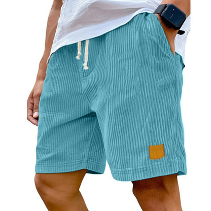 Men's Comfort Corduroy Shorts-Casual Plain Knee Length