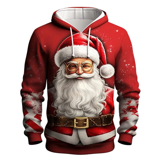 Men's Santa Christmas 3D Graphic Hoodie