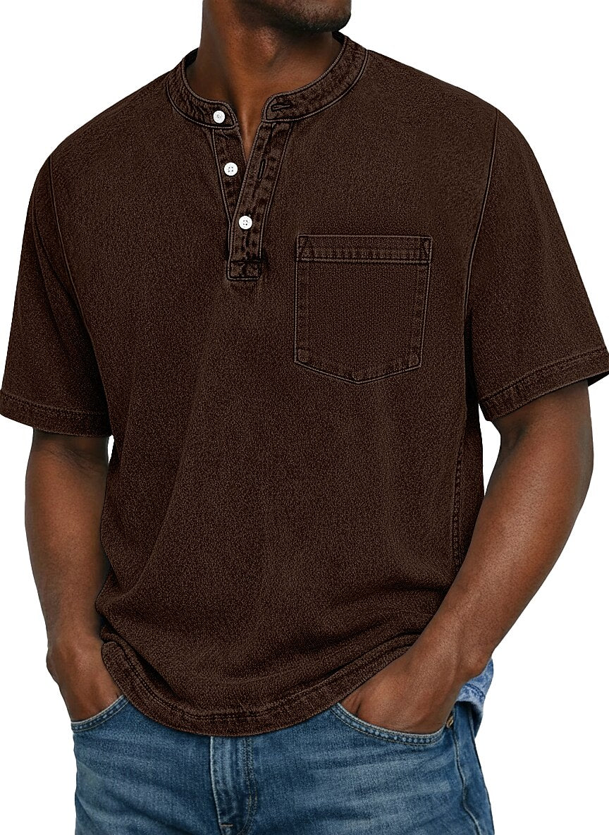 100% Cotton Henley T-Shirt
