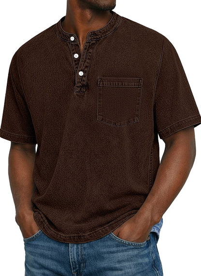 100% Cotton Henley T-Shirt