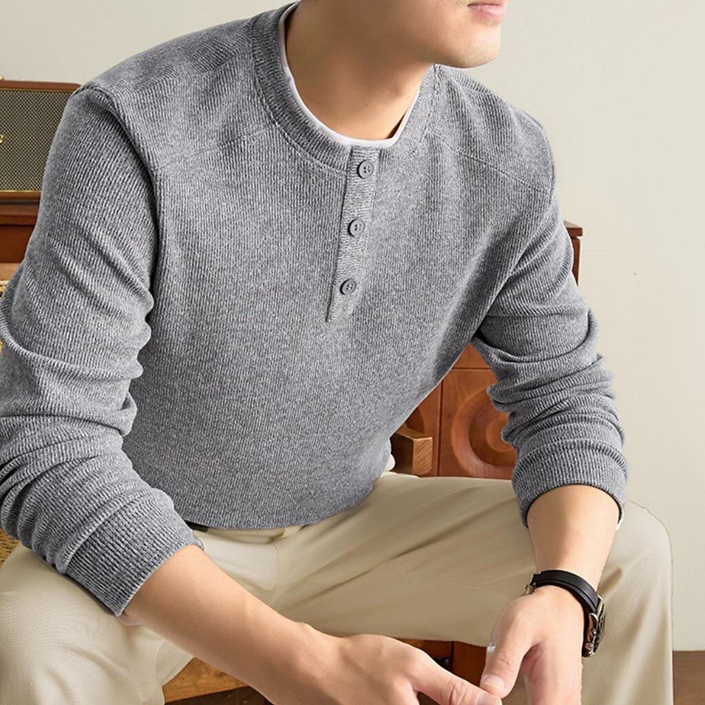 Ribbed Knit Crewneck Sweater Pullover