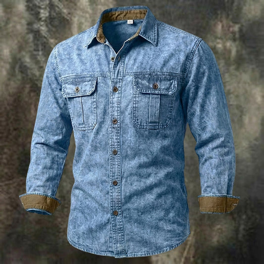 Vintage Washed Cotton Denim Shirt