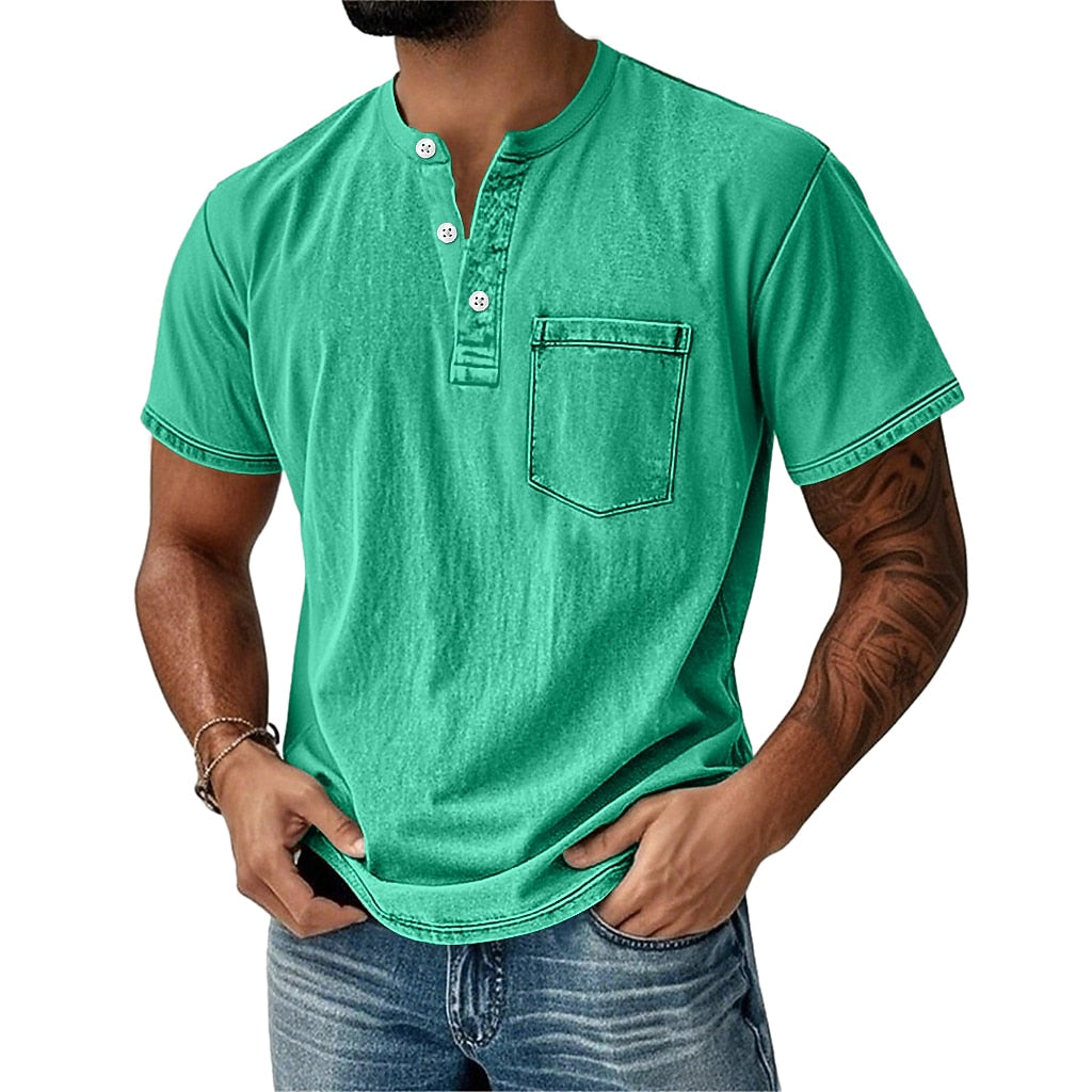 100% Cotton Henley T-Shirt