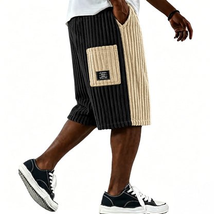 Colorblock  Corduroy Shorts