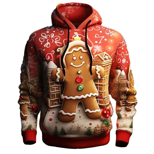 Men's Merry Christmas Gingerbread Man 3D Hoodie