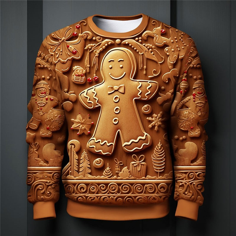 Christmas Gingerbread Merry Holiday Graphic Sweatshirt