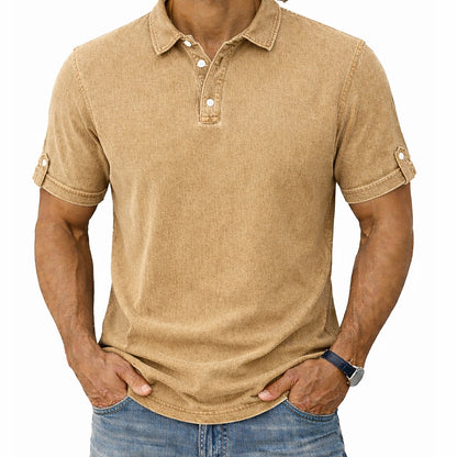 100% Cotton Acid Wash Polo Shirt