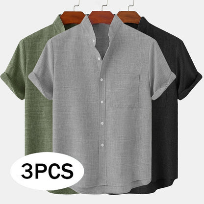 3-Piece Men's Linen Shirt - Soft & Breathable