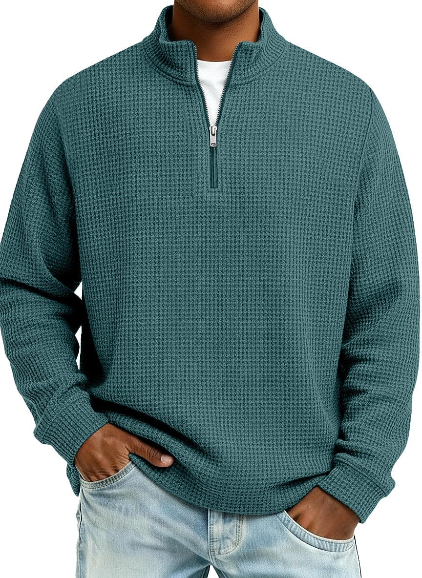 Classic Quarter Zip Waffle Polo