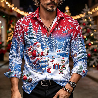 Men's Christmas Graphic Vintage Shirt