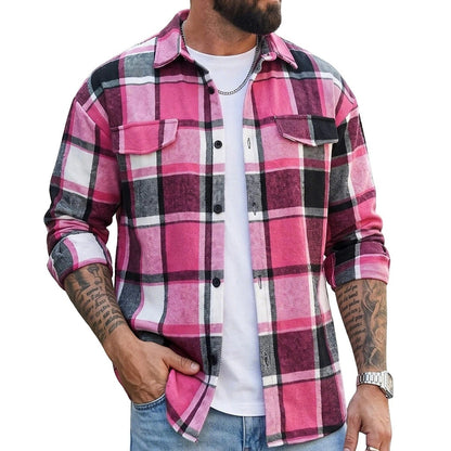 Classic Plaid Button Up Flannel Shirt