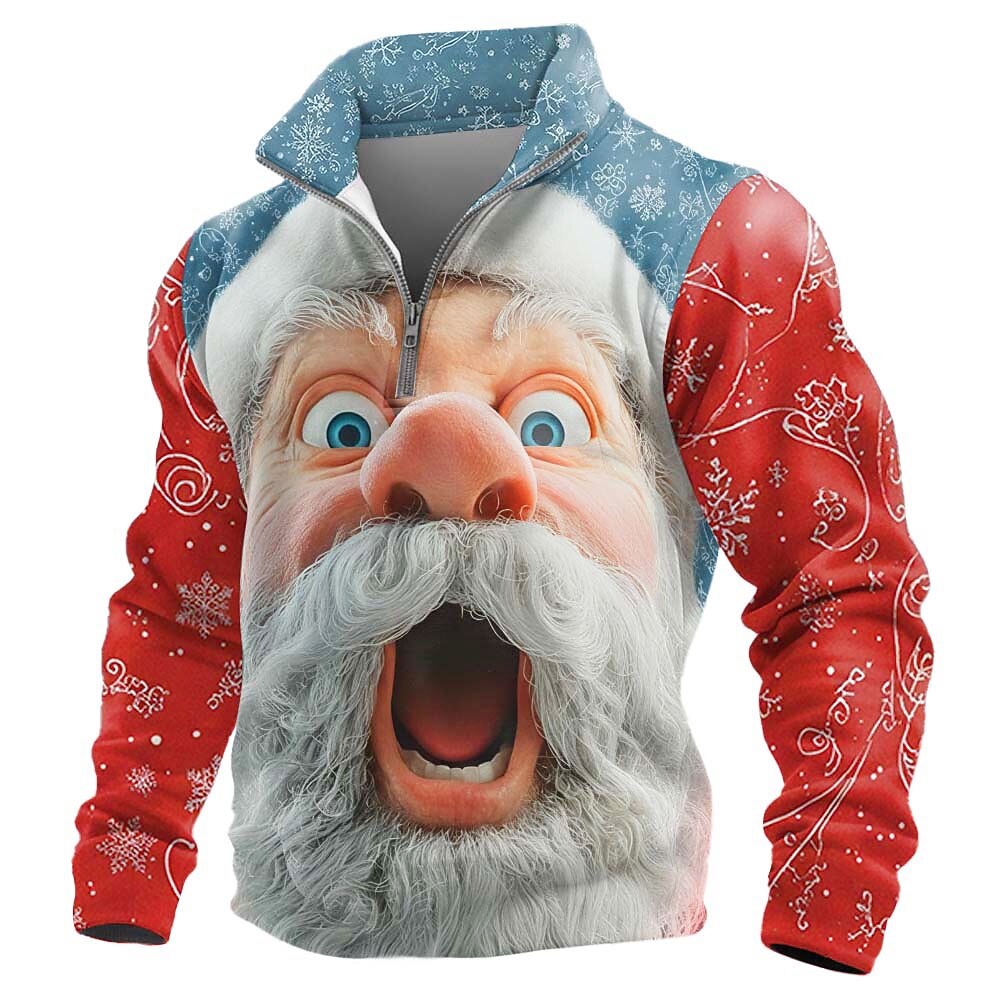 Christmas Santa Holiday Zip Sweatshirt