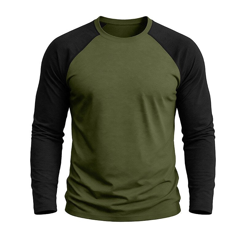 Casual Colorblock Long Sleeve T-shirts