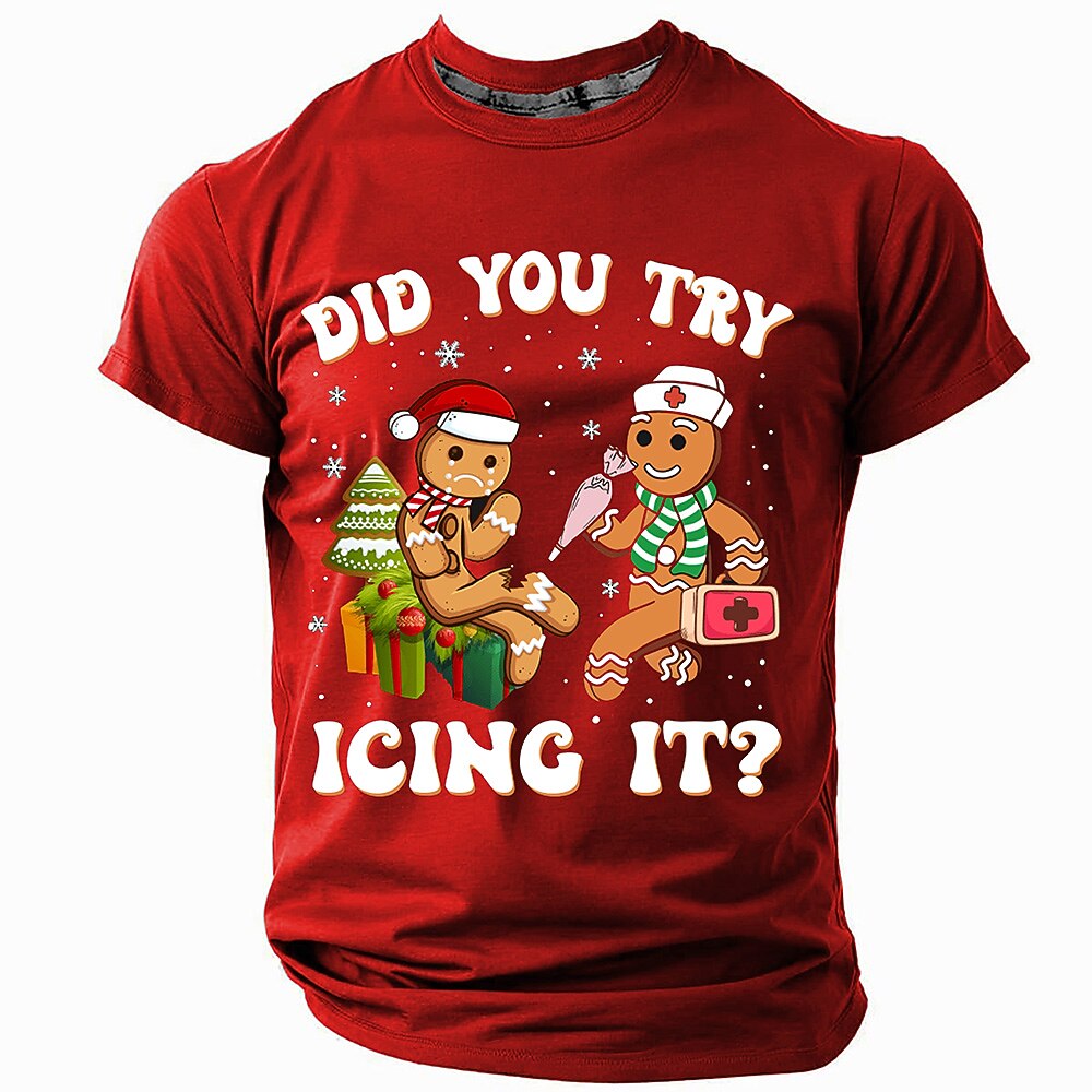 Men's Gingerbread Christmas Graphic T-Shirt